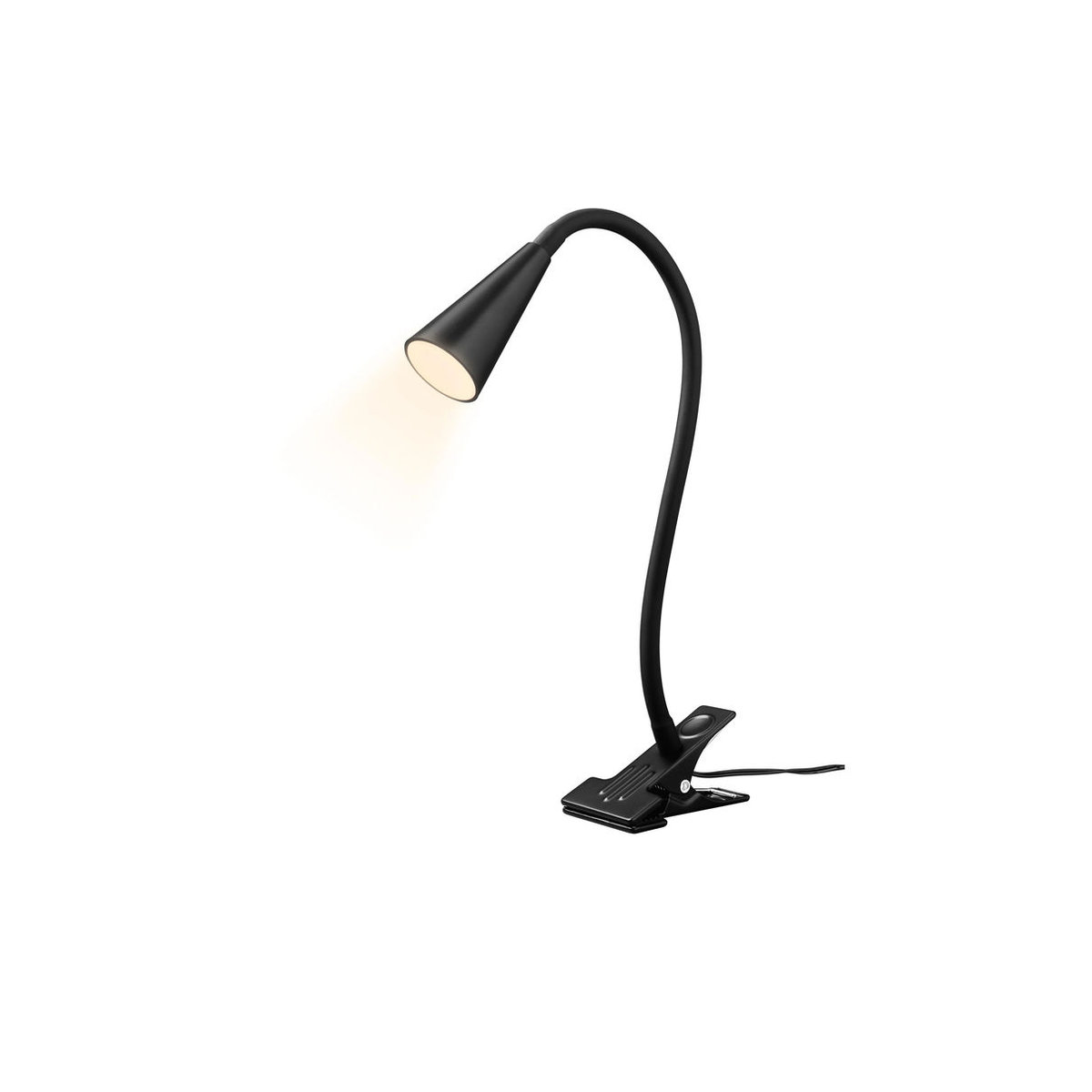 LIVARNO Klemmleuchte FREYA 1flammiger LED-Clipstrahler in Schwarz mit warmweißem Licht, modern und minimalistisch aus Stahl und Kunststoff - Bild 2