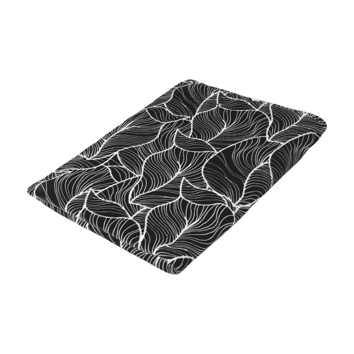 LIVARNO Kuscheldecke Blätter Schwarz B: 200 cm, T: 150 cm - Bild 4