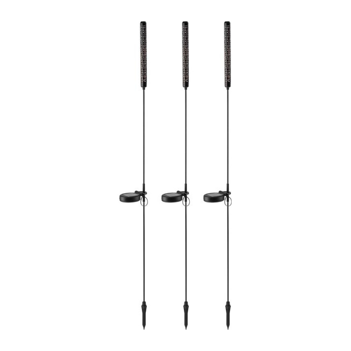 LIVARNO LED Solarleuchten 3er Set Schwarz Warmweiß IP44 - Bild 1