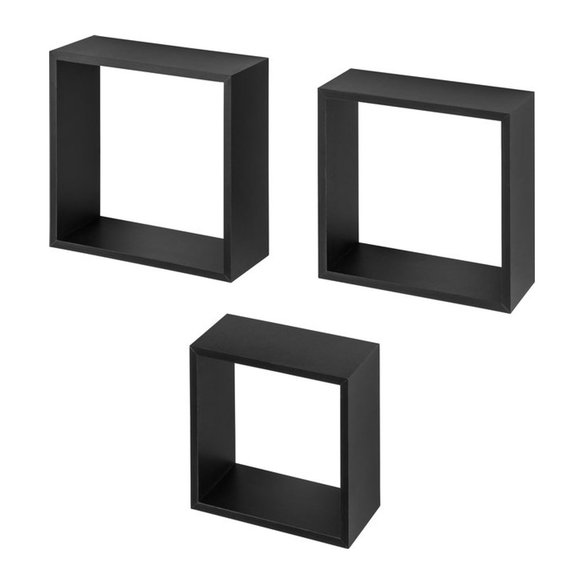 LIVARNO Regalwürfel 3er Set minimalistisch in Schwarz oder Weiß, B/H: 30 x 30 cm - Bild 1
