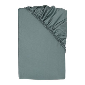 LIVARNO Spannbettlaken aus Satin in Blau, B/T/H: 140 x 160 x 27 cm