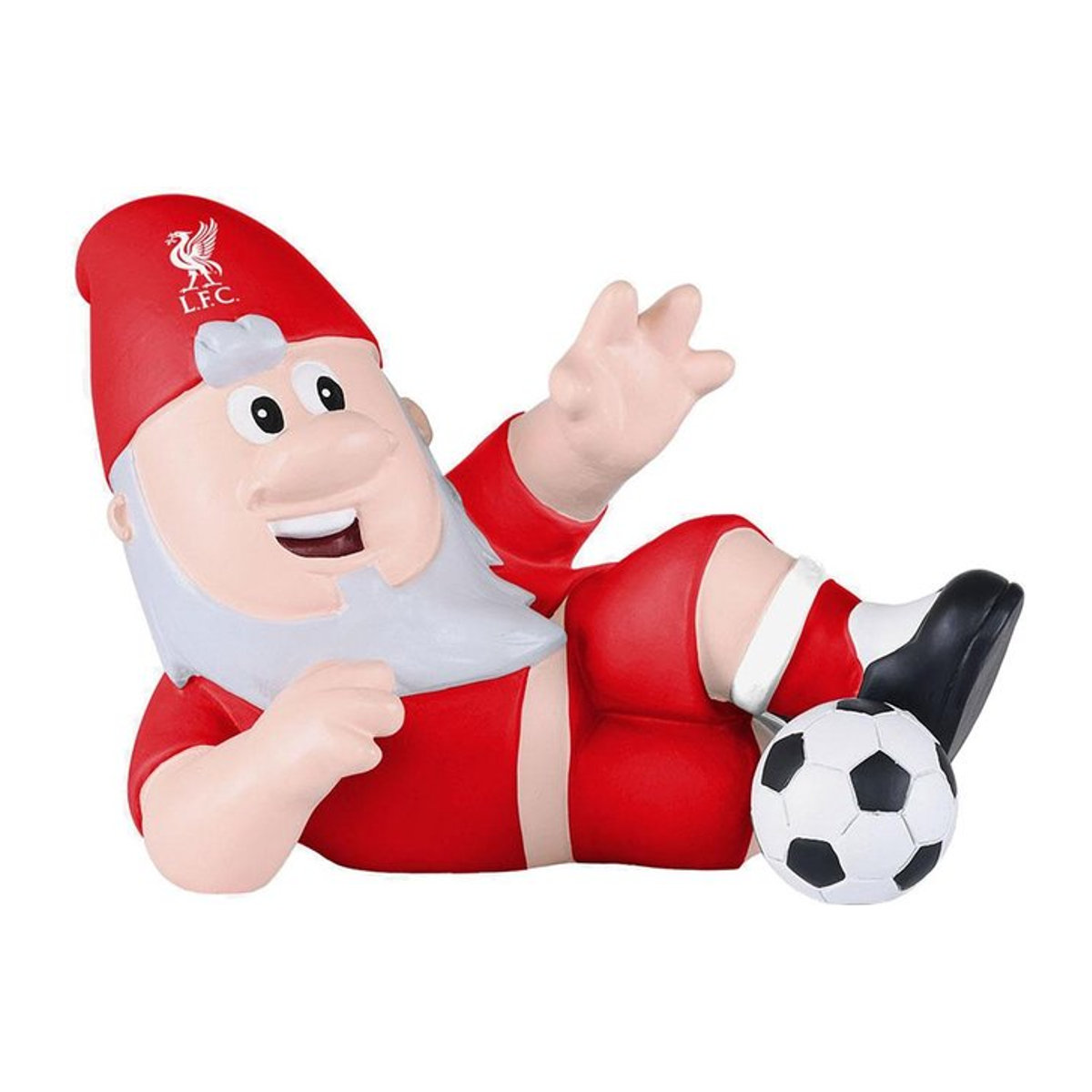 Liverpool FC Gartenzwerg Schiebegerät aus Kunstharz in Weiß/Rot - Bild 1