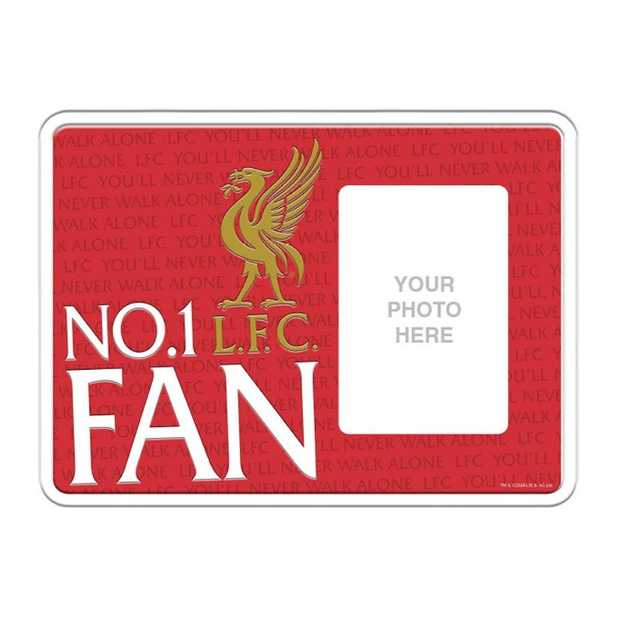 Liverpool FC Nummer 1 Fan Fotorahmen aus Metall in Rot/Weiß - Bild 1