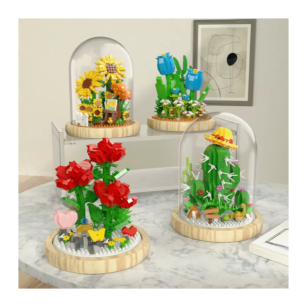 Liyike Blumenstrauß Bausteine Montage Set als Heimdekoration und Spielzeug für Kinder in Mehrfarbig - Bild 3