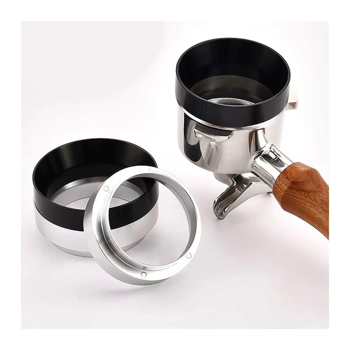LKW3MOSHI Magnetischer Kaffee Dosierring aus Metall in Silber für Delonghi und Breville Siebträger Espresso Zubehör - Bild 2