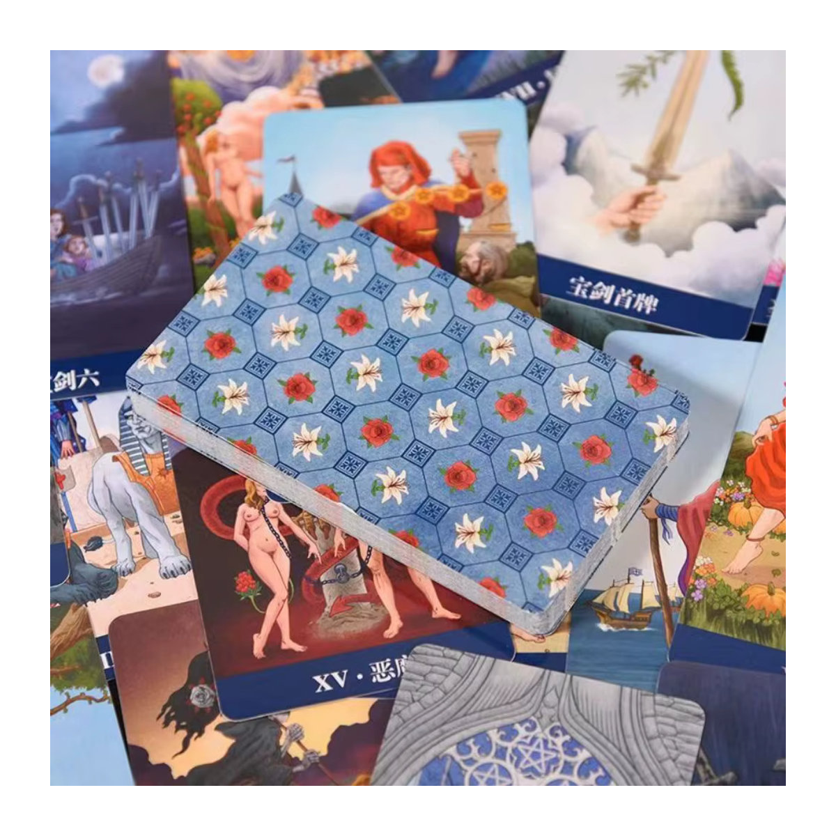 Llewellyns Klassisches Tarot Karten Set mit 78 Stück im Waite-System, mehrfarbig, B: 7 cm, H: 12 cm - Bild 6