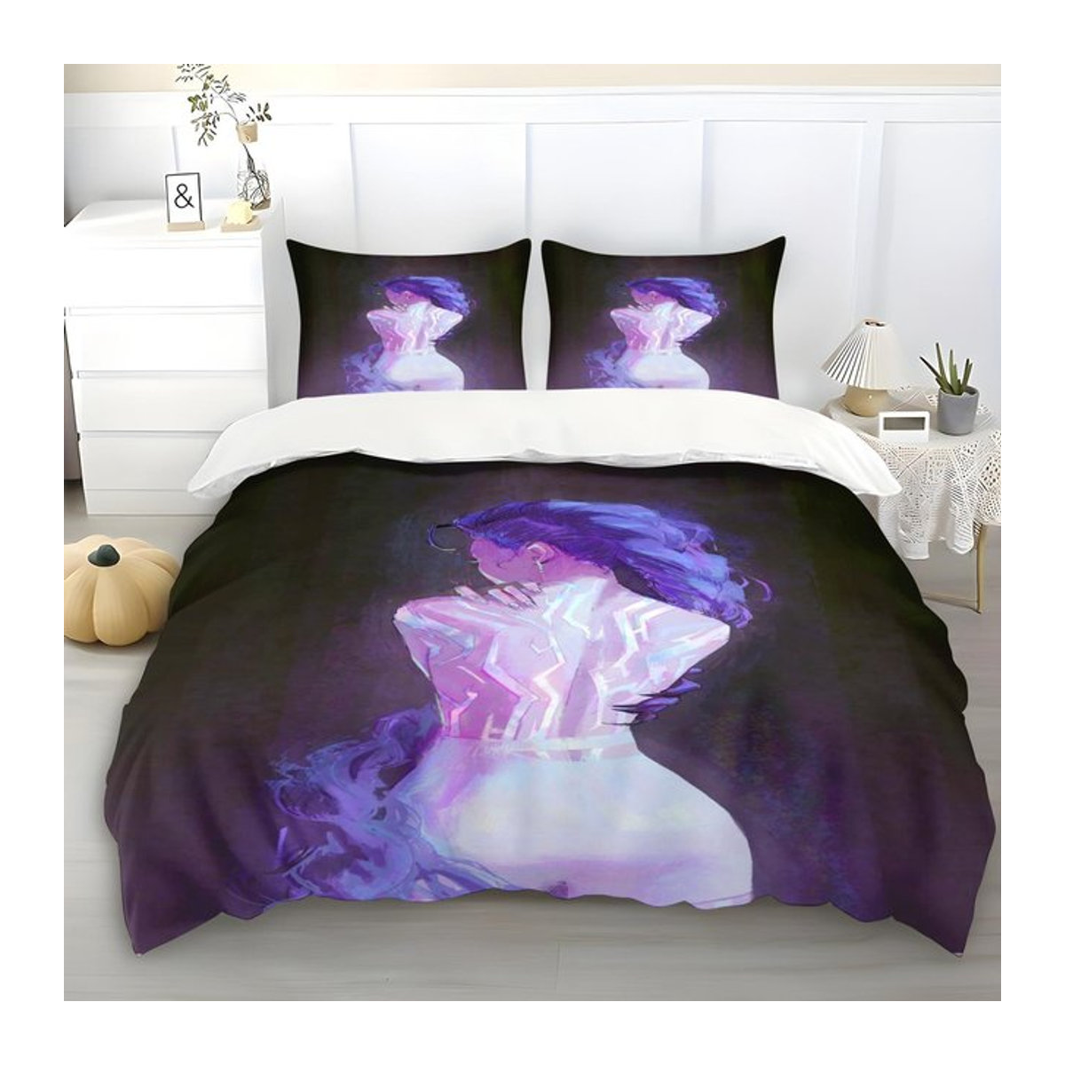 Lodestar K-Pop Dämonenjäger Bettwäsche Set mit buntem Druck in Lila und Mehrfarbig, Bettbezug und Bettlaken, B/H: 228 x 264 cm - Bild 1
