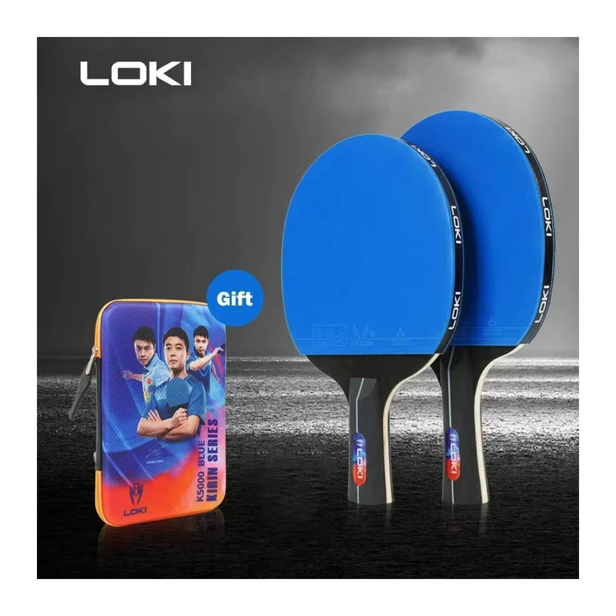 LOKI Tischtennisschläger-Set K5000 K3000 K1000, 2-teilig, Blau - Bild 2