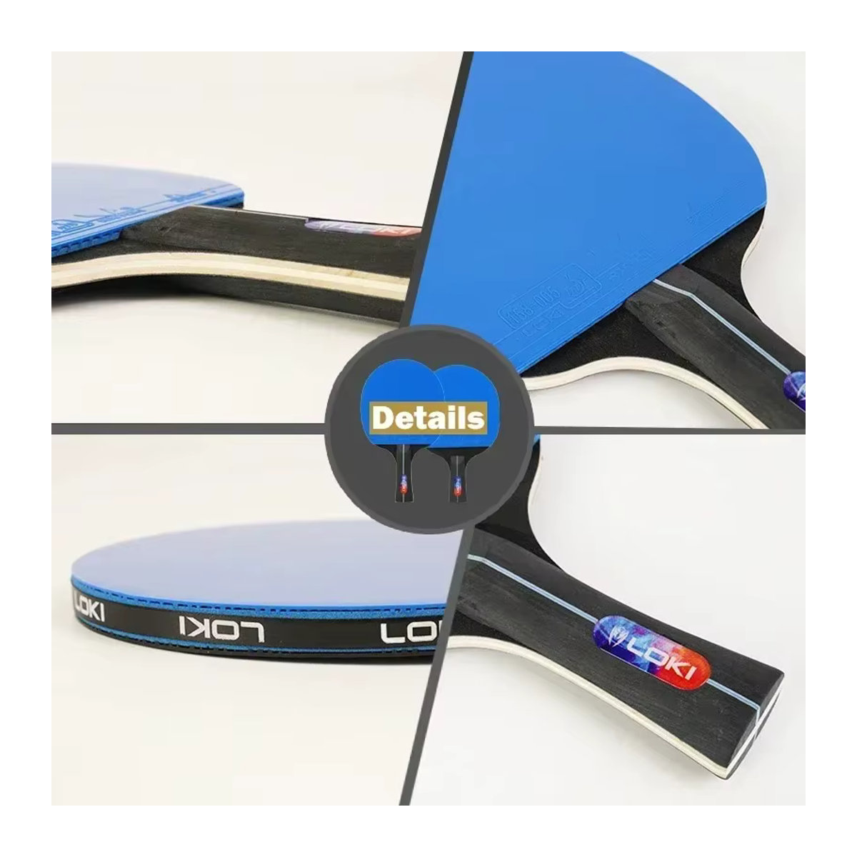 LOKI Tischtennisschläger-Set K5000 K3000 K1000, 2-teilig, Blau - Bild 4