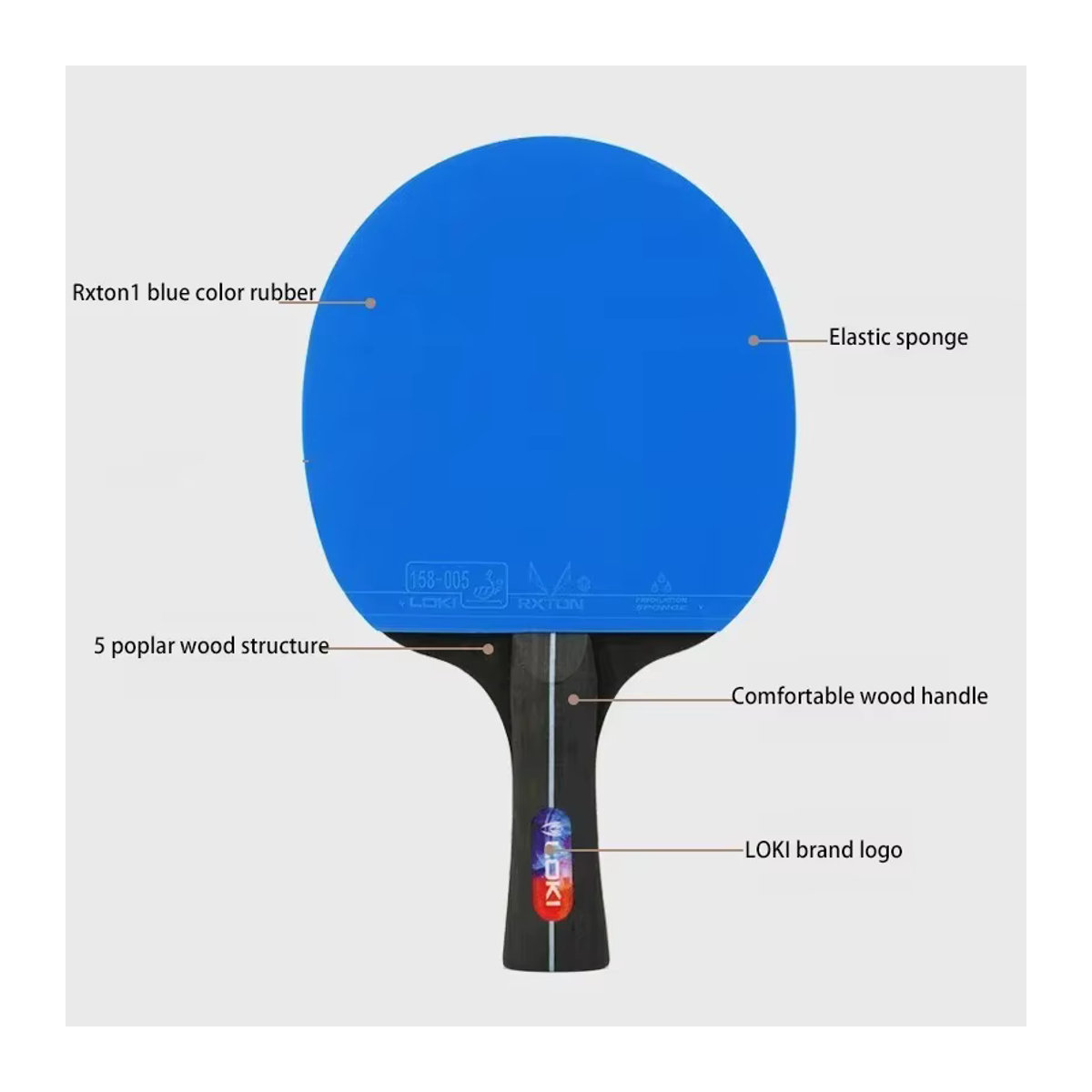 LOKI Tischtennisschläger-Set K5000 K3000 K1000, 2-teilig, Blau - Bild 5