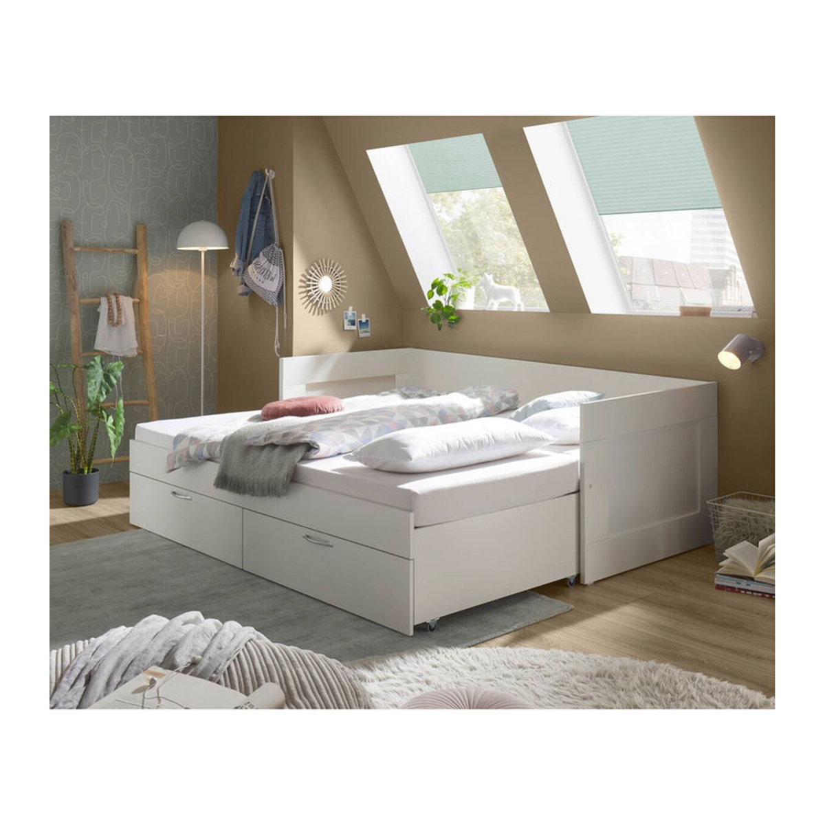 Lombas Funktionsbett Modern in Weiß mit Liegefläche B: 90 cm, L: 200 cm - Bild 2