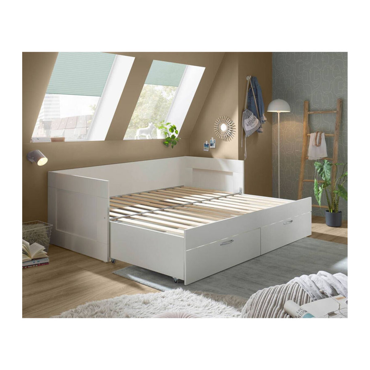 Lombas Funktionsbett Modern in Weiß mit Liegefläche B: 90 cm, L: 200 cm - Bild 3