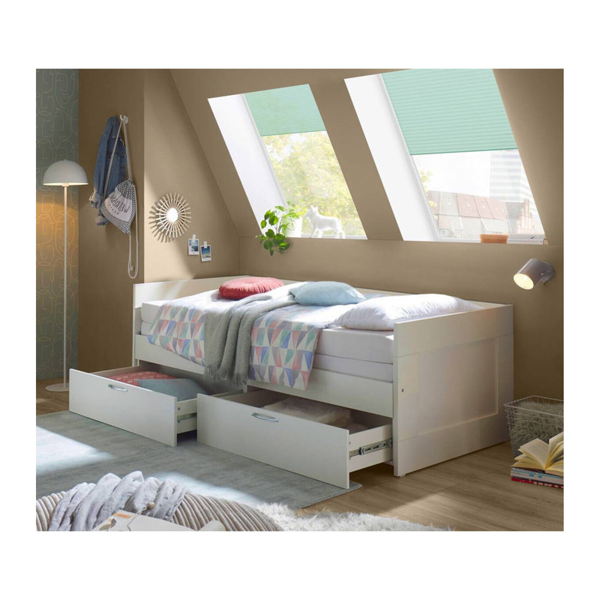 Lombas Funktionsbett Modern in Weiß mit Liegefläche B: 90 cm, L: 200 cm - Bild 4