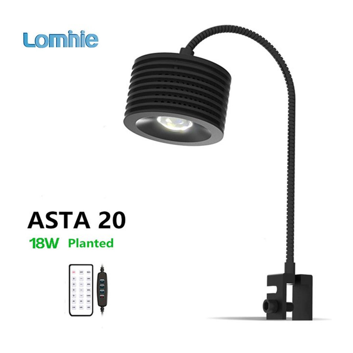 Lominie LED-Aquariumlicht für Süßwasser mit Schwanenhals und Fernbedienung, 4 Kanäle, 6500 K - Bild 1