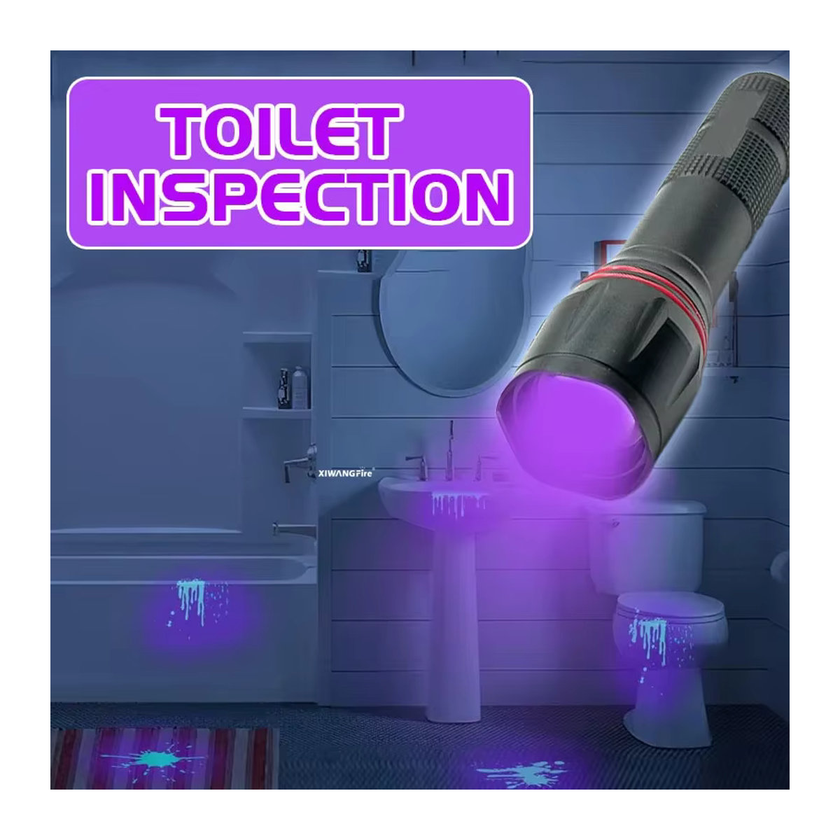 LONGRIVER T6 LED UV-Taschenlampe, USB wiederaufladbar und zoombar, violettes Licht für Detektionsaufgaben und UV-Ölhärtung - Bild 3