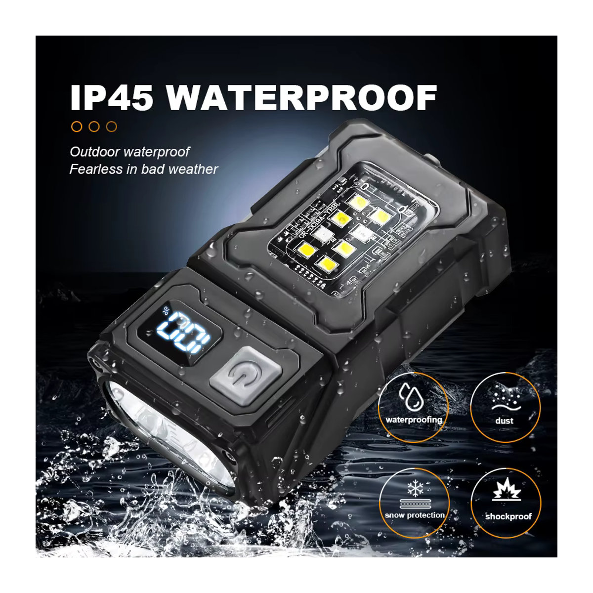 LONGRIVER Tragbare LED-COB-Taschenlampe mit Kopfdrehung und Magnetfunktion, USB wiederaufladbar mit eingebautem Akku für Outdoor und Camping - Bild 5