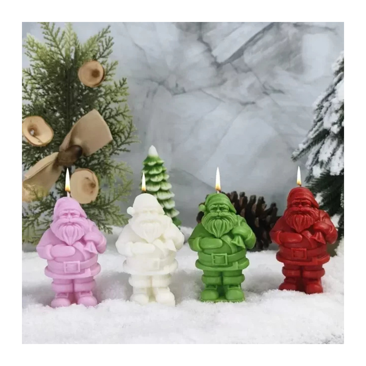 LONTL Silikonform Santa Claus für DIY Weihnachtsdeko aus Wachs, Kunstharz, Gips oder Zement - Bild 1