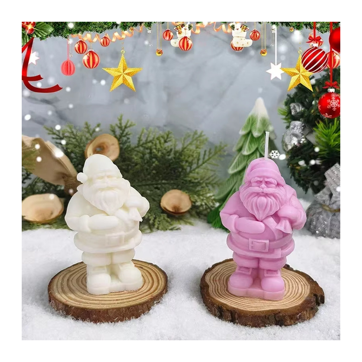 LONTL Silikonform Santa Claus für DIY Weihnachtsdeko aus Wachs, Kunstharz, Gips oder Zement - Bild 3