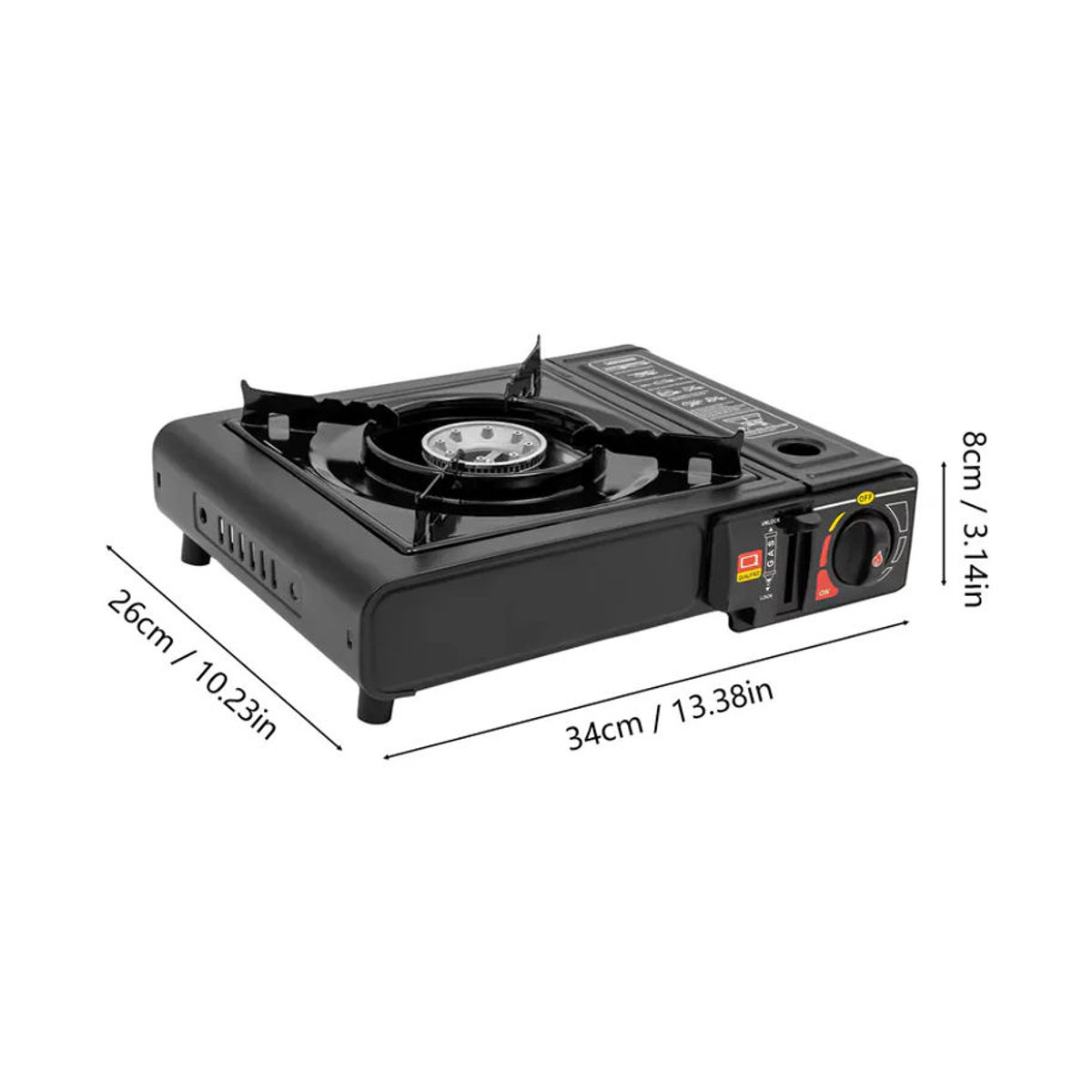 Loobiiny Gaskocher Außengrill in Schwarz aus Metall mit Auffangschale und Topfständer für Camping und Barbecue - Bild 2