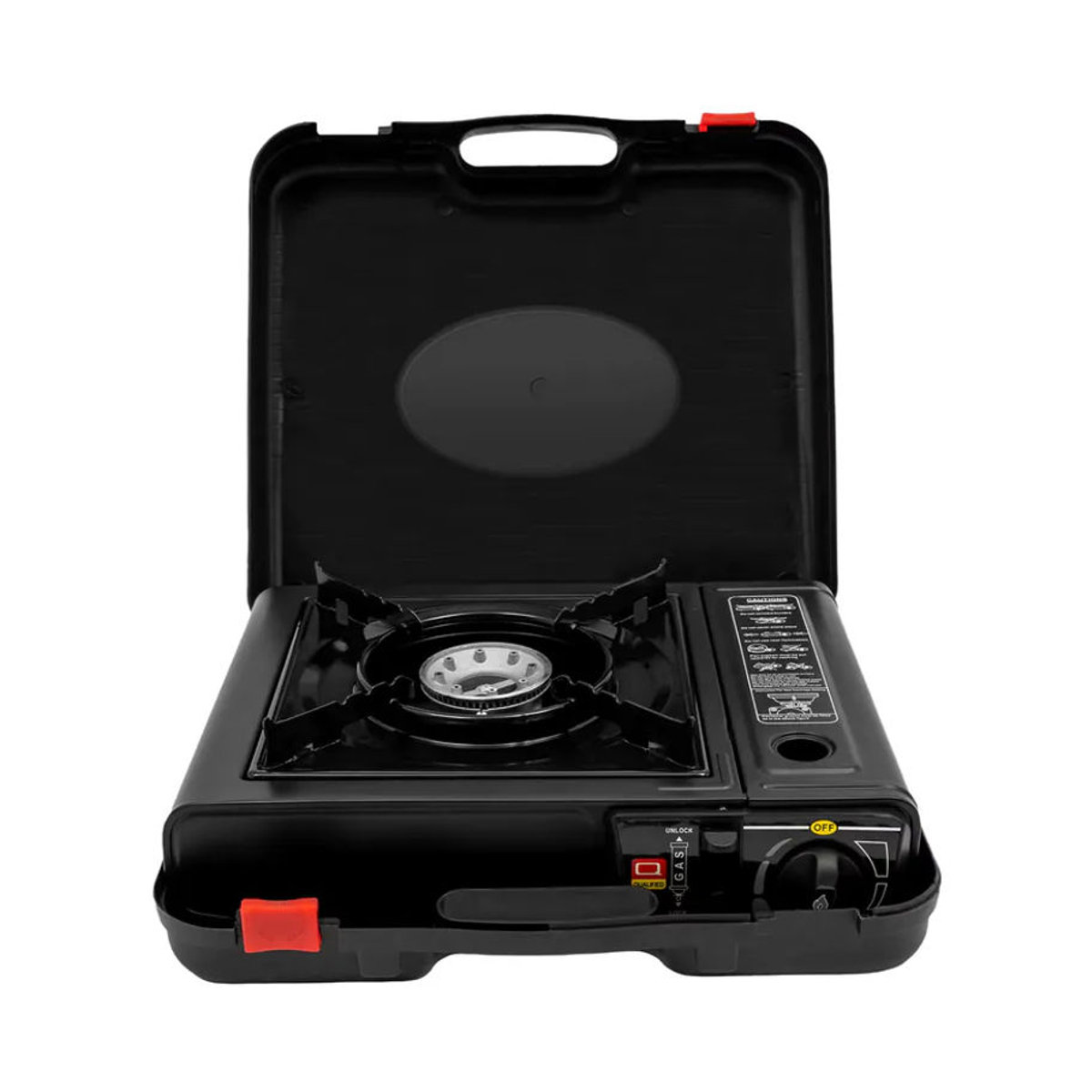 Loobiiny Gaskocher Außengrill in Schwarz aus Metall mit Auffangschale und Topfständer für Camping und Barbecue - Bild 5