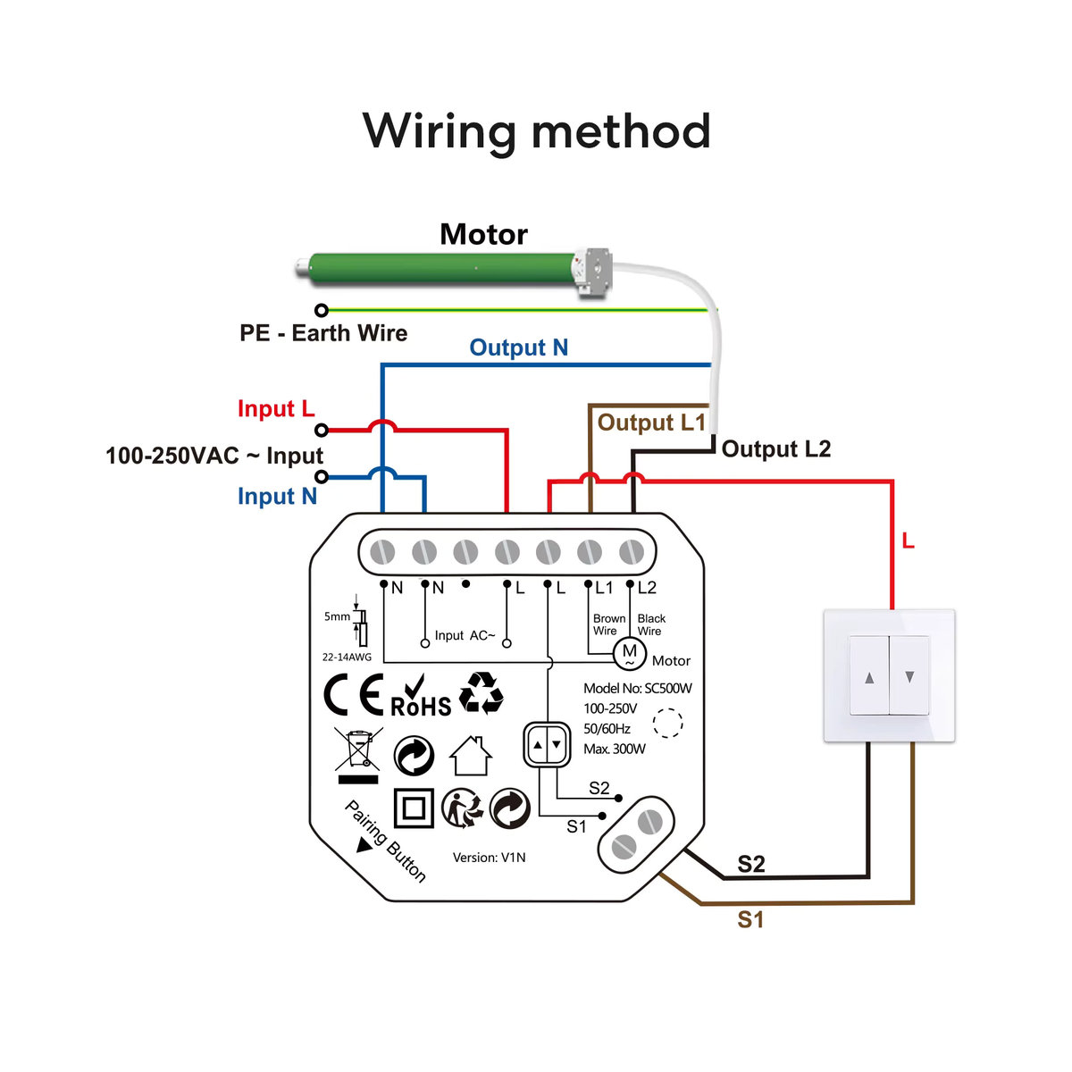 LoraTap Tuya Mini Smart Relay für Rollladen, Vorhänge und Jalousien mit App-Steuerung via Alexa und Google Assistant, Gelb/Bunt - Bild 5