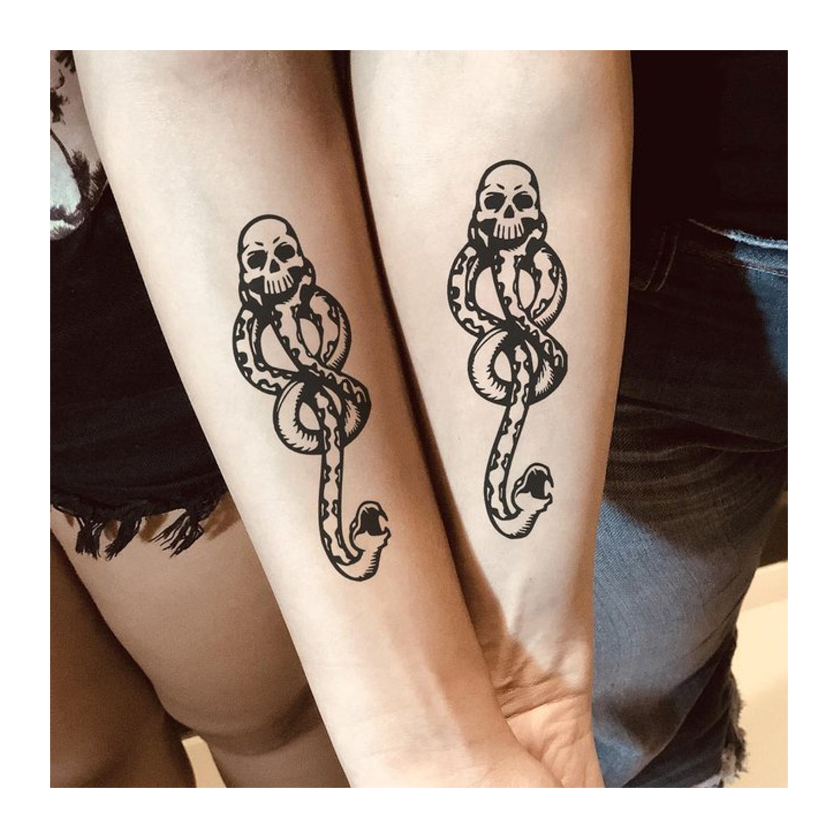 Lord Voldemort Tattoo Aufkleber Set für Kinder in Schwarz - Bild 1