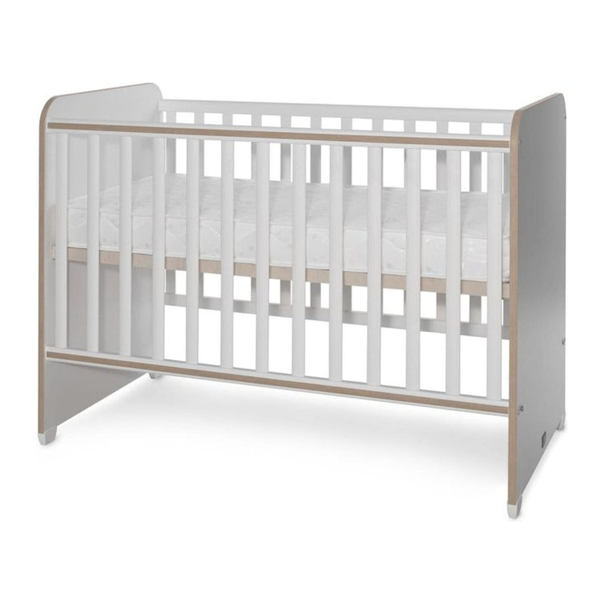 Lorelli Babybett Sweet Dream Unterbettrahmen mit zwei Ebenen in Braun und Weiß, B/T/H: 124 x 68 x 95 cm - Bild 1