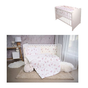 Lorelli Babybettwäsche Set Smile 6-teilig in Beige mit Decke 140 x 95 cm und Kissen 43 x 35 cm für Bett 120 x 60 cm