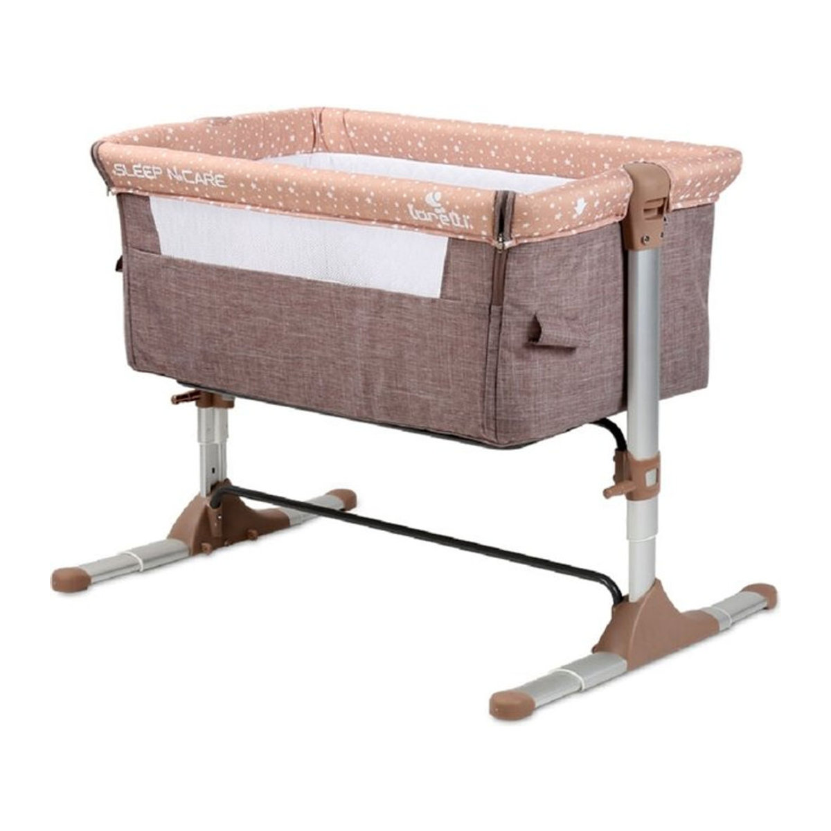 Lorelli Bettschaukel Sleep n Care Babybett mit Matratze in Beige und höhenverstellbarem Gestell aus Aluminium und Metall - Bild 1