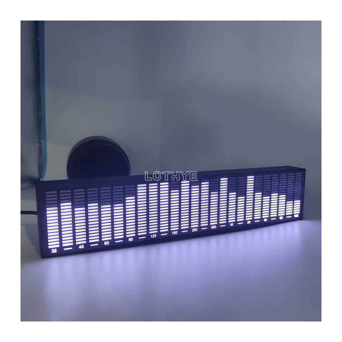 LOTHYE Multi-Modus LED Musik Spektrum Analysator mit Sprachsteuerung und Rhythmus-Pickup, Audio Level VU Meter in Schwarz und Weiß - Bild 4