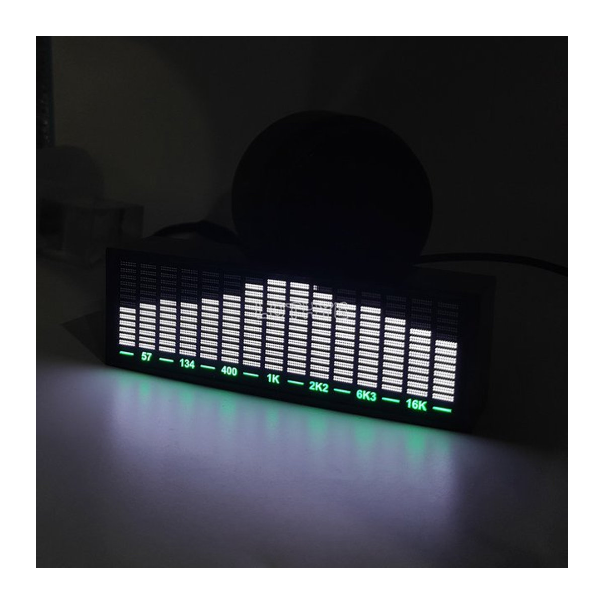 LOTHYE Musikspektrum LED Pickup Rhythmusanalysator mit Gehäuse, Audiopegelanzeige VU Meter in Schwarz - Bild 1