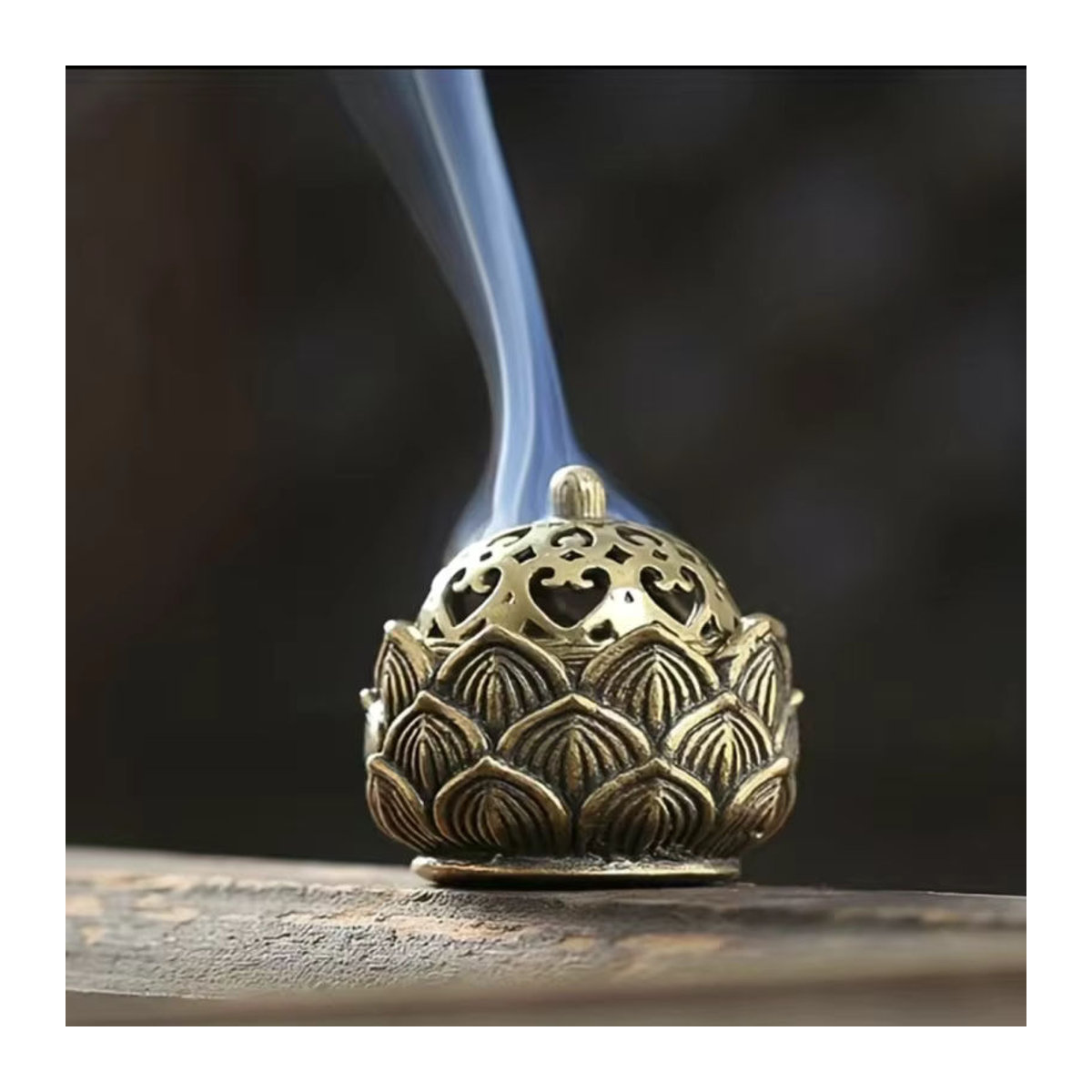 Lotus Weihrauchbrenner in Bronze als florale Tischdekoration im orientalischen Stil - Bild 2