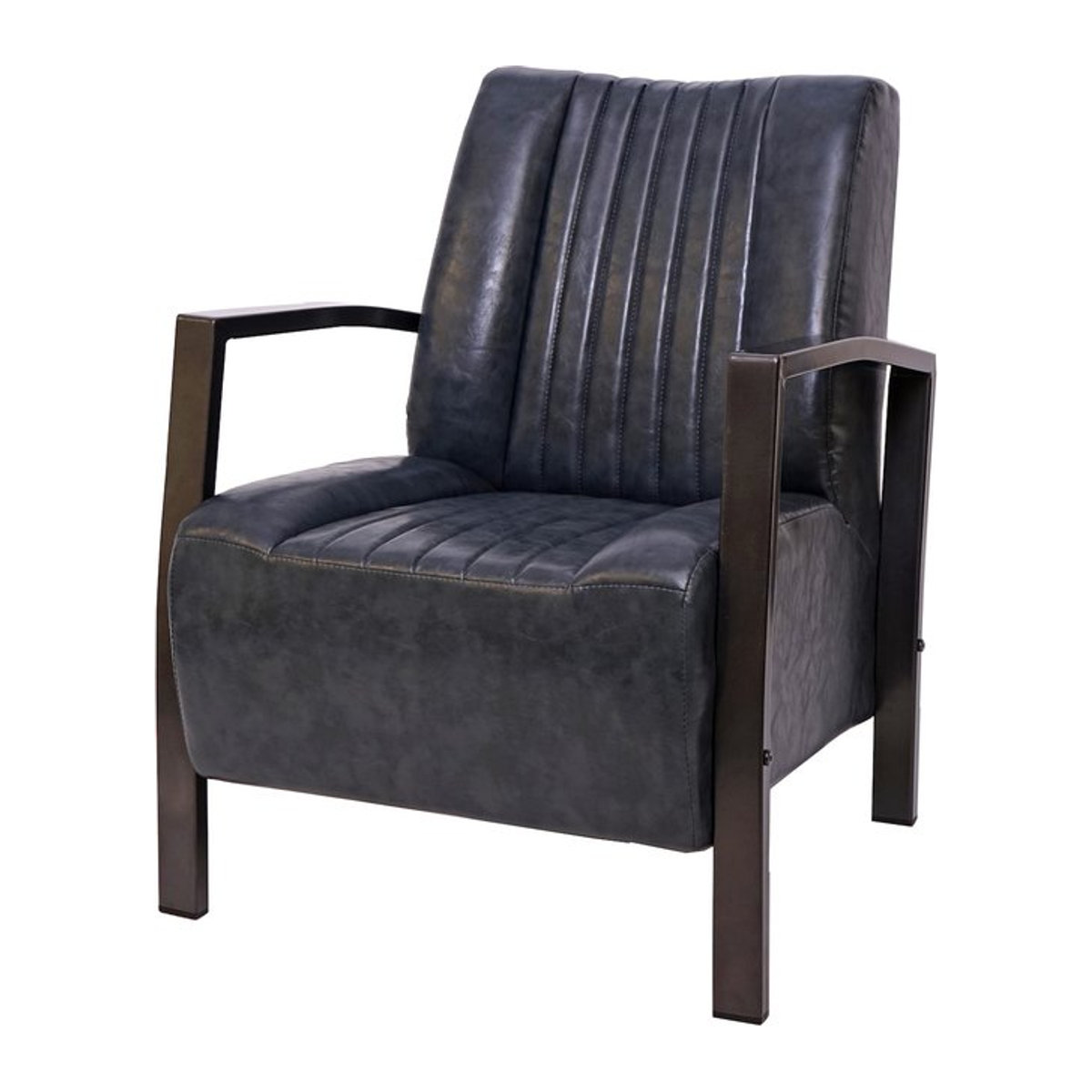 Loungesessel MCW-H10 Polstersessel im Industrial Design aus Metall, Farbe: Vintage Grau - Bild 1