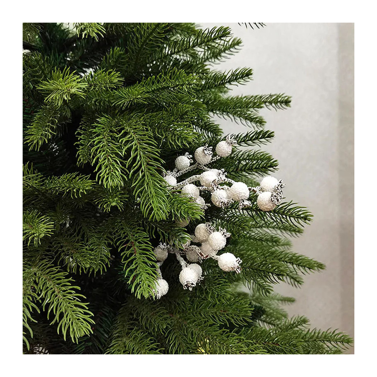 Love Home Garden Künstliche Weiße Beeren als Einzelstamm für Weihnachts- und Hochzeitsdekoration, Länge: 20 cm - Bild 2
