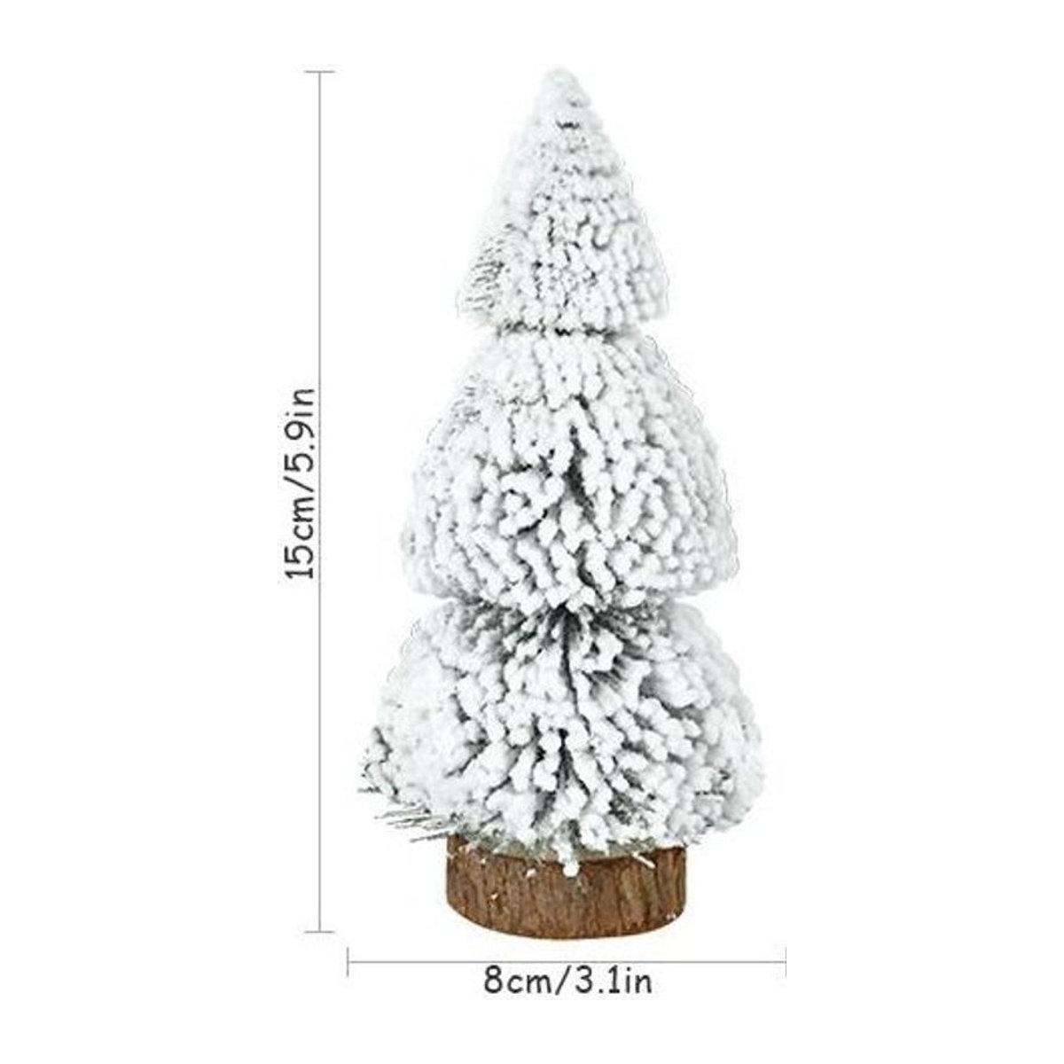 Love Home Garden Mini-Christbaumschmuck als hängendes Hängeornament in Form eines weißen Schnee- und Kieferbaums mit Zapfen für deine Weihnachtsdekoration - Bild 1