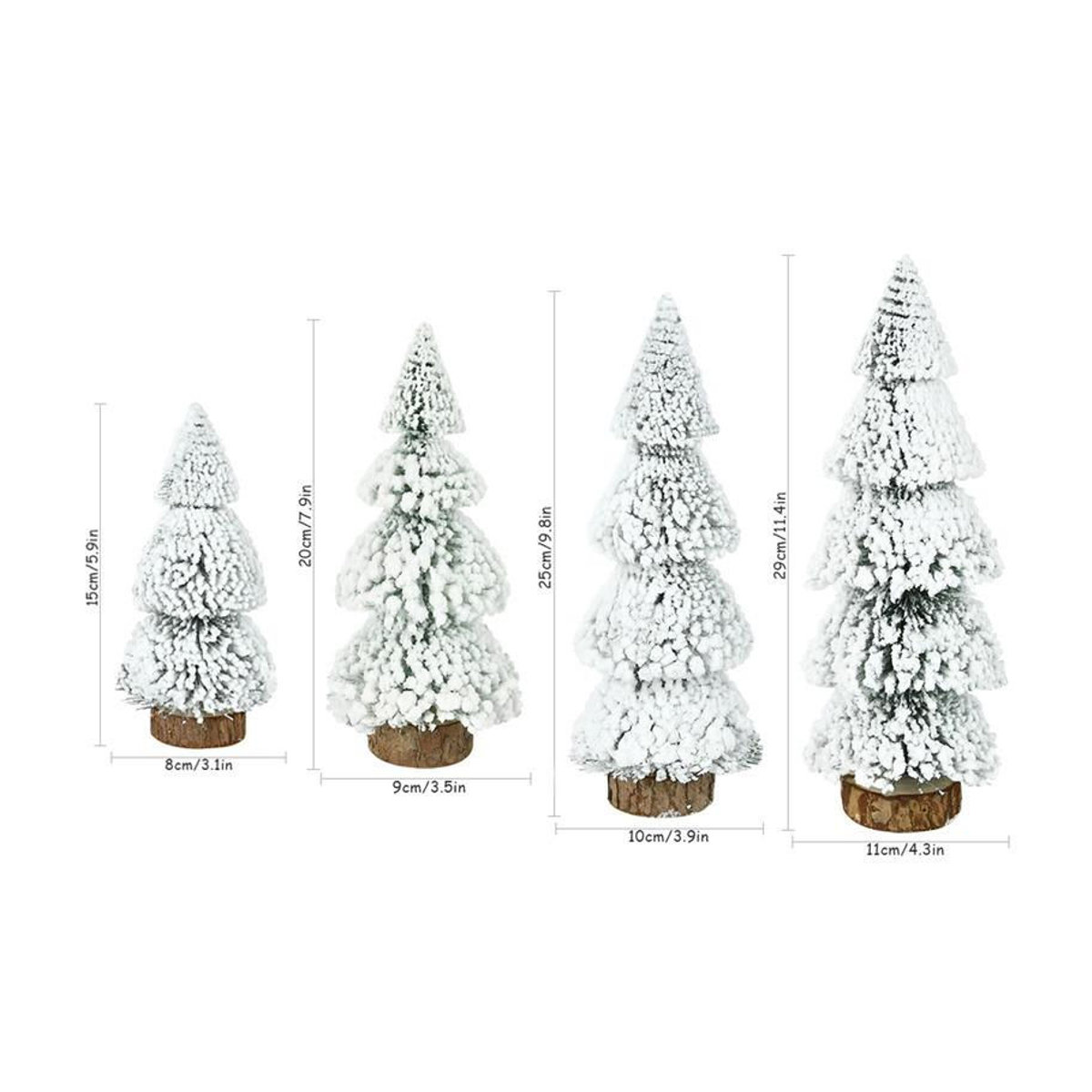 Love Home Garden Mini-Christbaumschmuck als hängendes Hängeornament in Form eines weißen Schnee- und Kieferbaums mit Zapfen für deine Weihnachtsdekoration - Bild 3