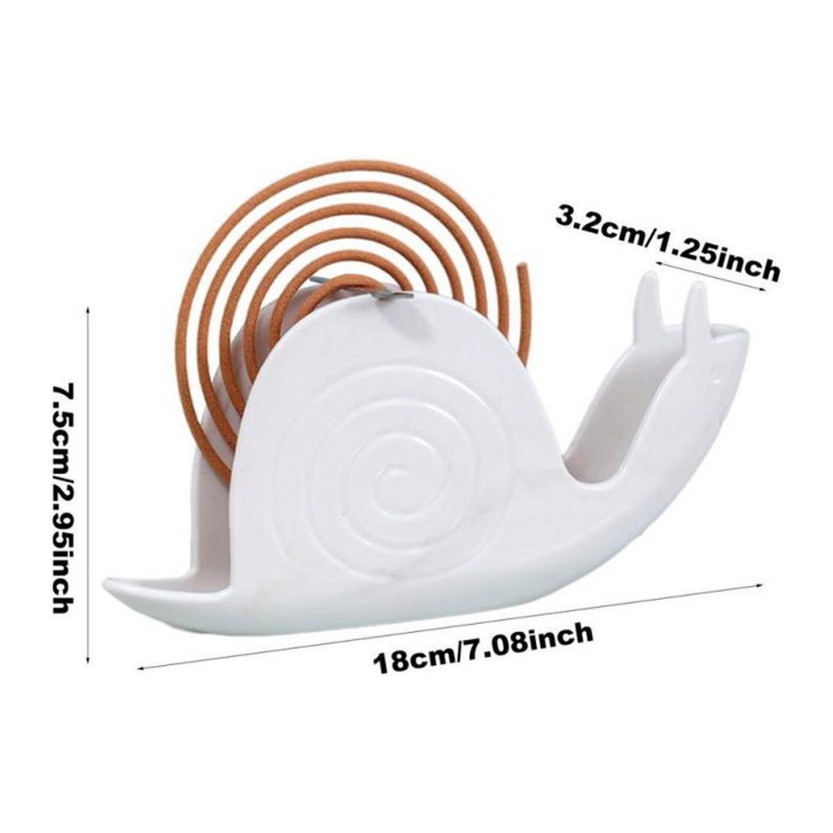 Love Home Garden Mückenspulenhalter in Schneckenform als Mückenschutz und Räucherstäbchenständer in Weiß - Bild 1