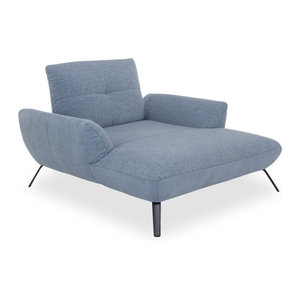 Loveseat PARIS PLUS 2-Sitzer aus Polyester-Stoff in Blau oder Schwarz im modernen Design