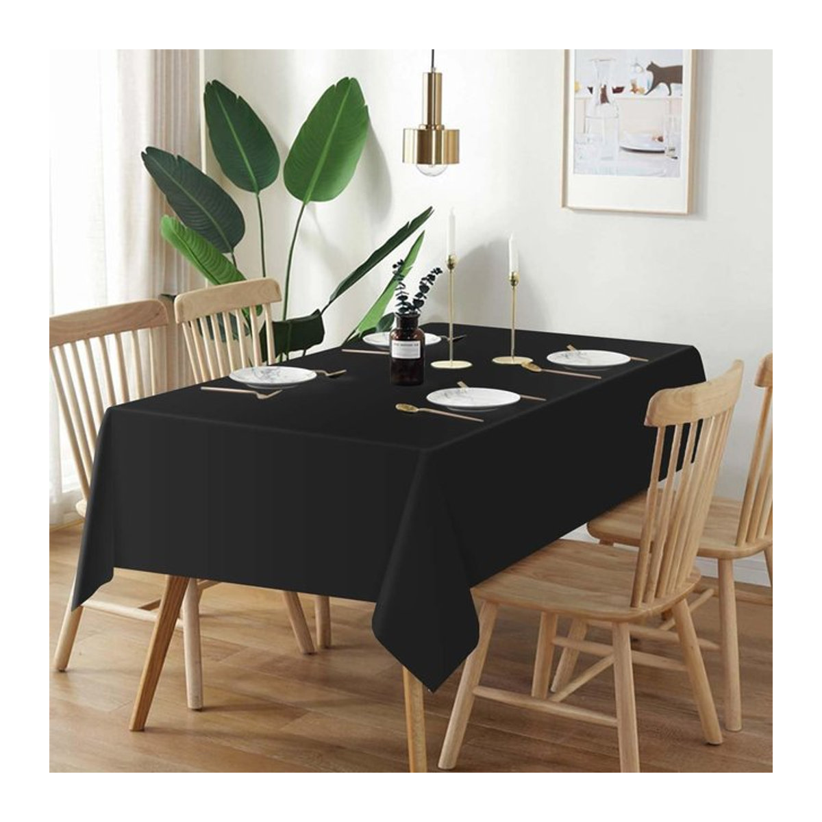 LOVRTRAVEL Rechteckige Tischdecke für Konferenz, Hotel und Büro in Schwarz - Bild 1