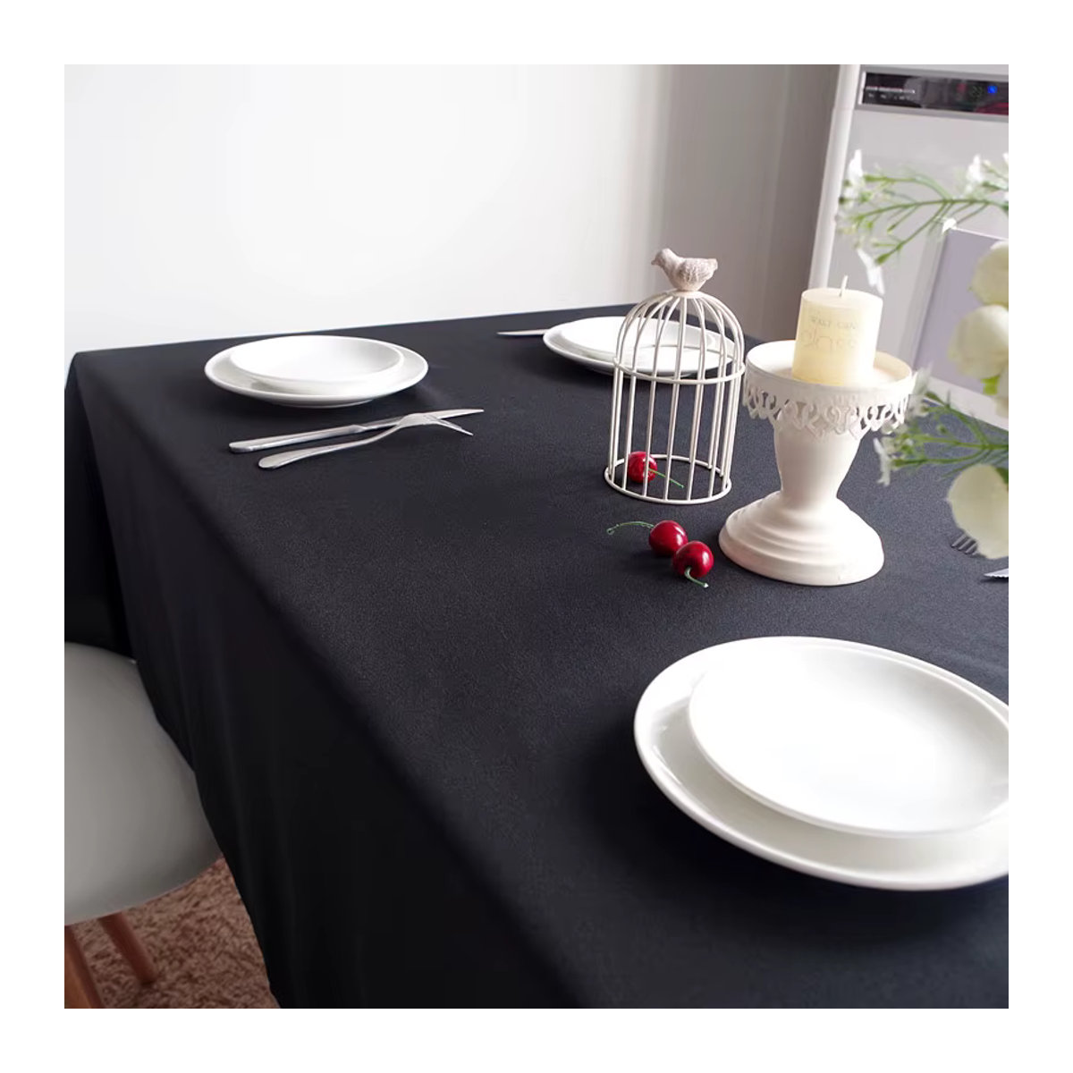 LOVRTRAVEL Rechteckige Tischdecke für Konferenz, Hotel und Büro in Schwarz - Bild 4