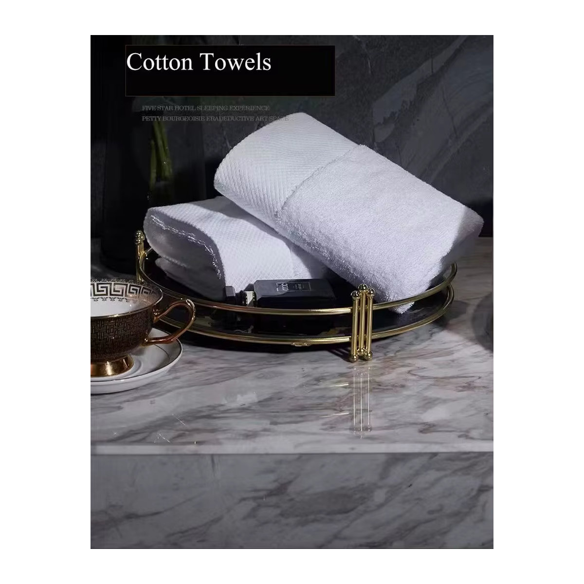 LOVRTRAVEL Weißes Badetuch mit gestickter Krone und 5 Sternen, saugfähiges Hotelhandtuch-Set - Bild 3