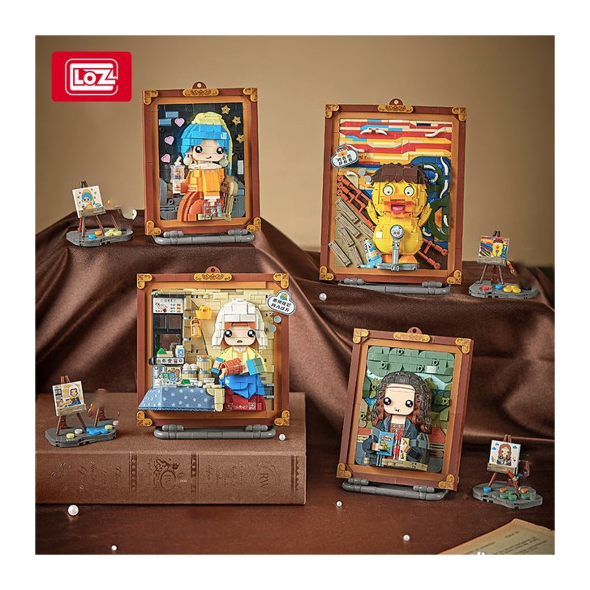 LOZ-1286 Bausteinspielzeug Wanddekoration Mona Lisa und Schrei Ente als 3D hängendes Bild aus Kunststoff in Mehrfarbig - Bild 1