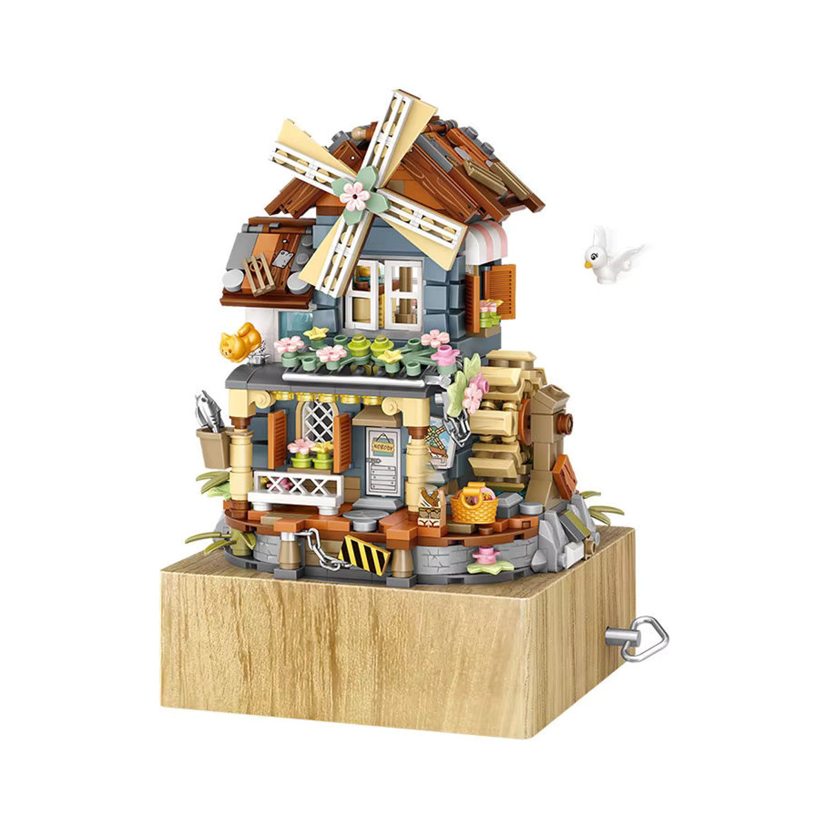 LOZ Street Series Windmill House Spieluhr Bausteine-Modell MOC-Modell Ornamente mehrfarbig - Bild 5