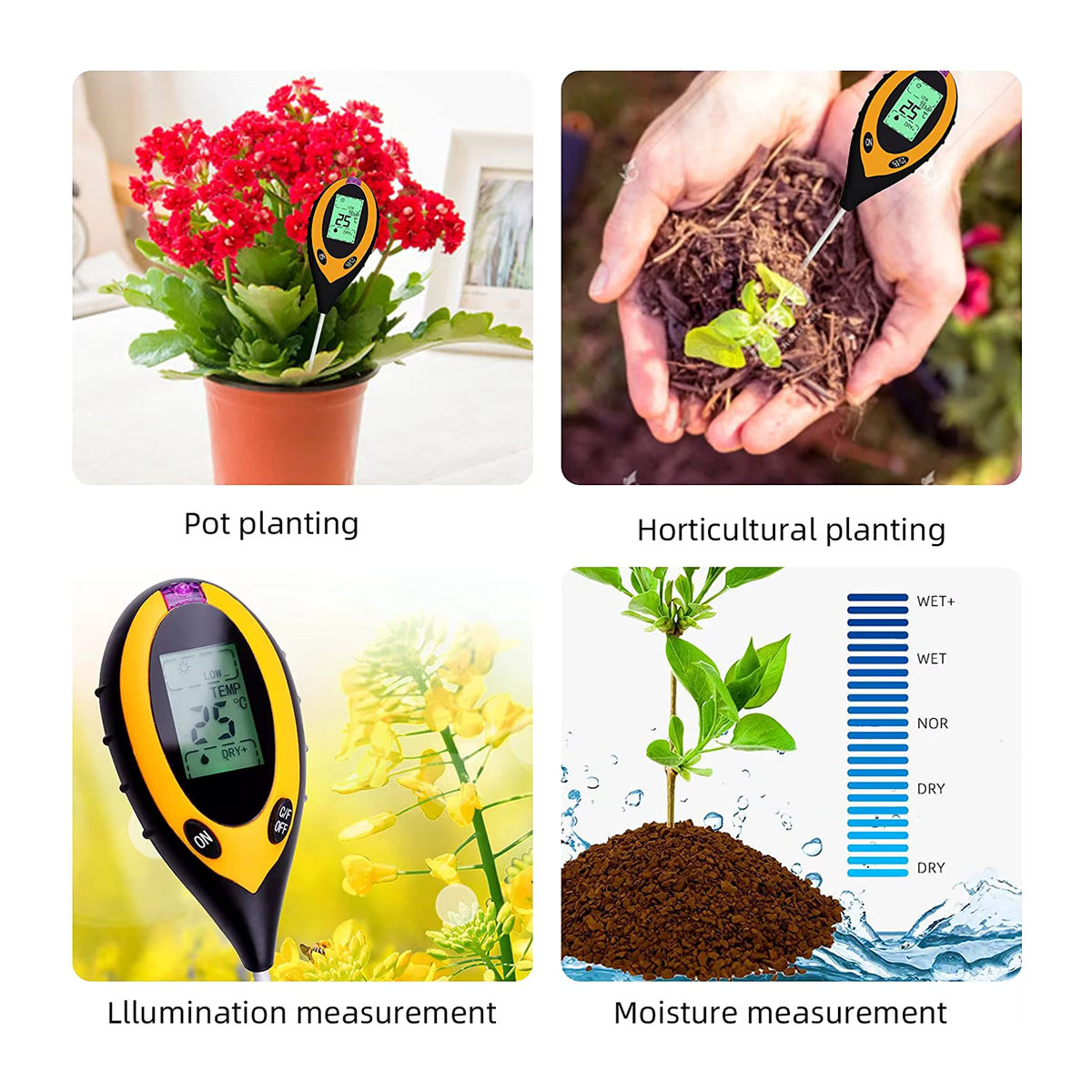 LPPCOLTD 3 in 1 Boden-pH-Messgerät mit Licht- und Feuchtigkeitsmesser für Pflanzen und Blumen - Bild 2