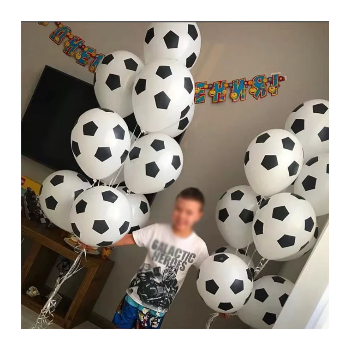 LQDIANTANG Fußball Ballons aus Latex in Schwarz und Weiß, 30 Stück, 30,48 cm für Geburtstag und Sportpartys - Bild 3