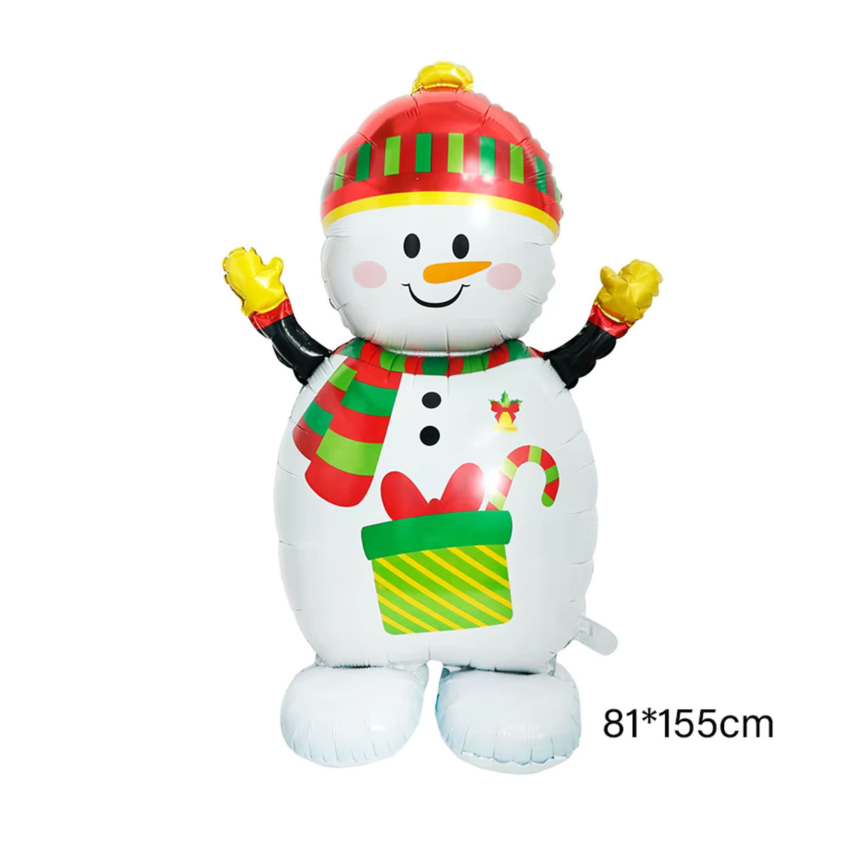 LQVYI Extra großer stehender Folienballon mit Weihnachtsmann und Schneemann, mehrfarbig, Höhe: 152,4 cm - Bild 2