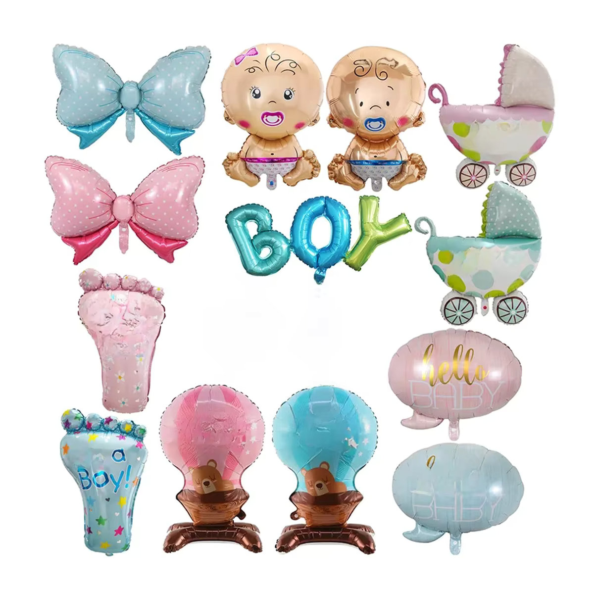 LQVYI Folienballon für Baby Shower und Geburtstag als Helium Ballon zur Geschlechtsenthüllung, mehrfarbig - Bild 6
