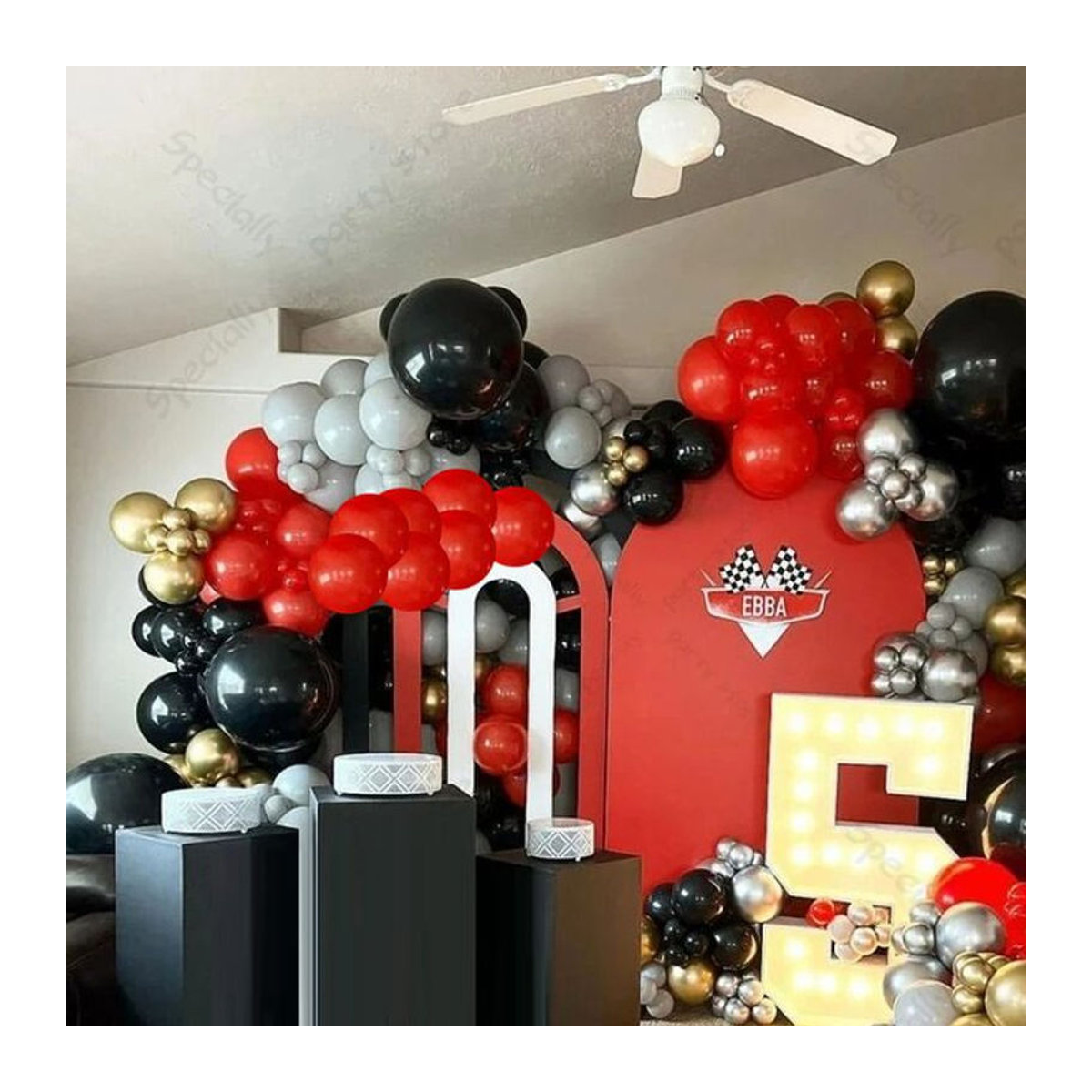 LQVYI Luftballon Bogen Girlande Set mit Auto Thema für Kindergeburtstage, 157 Teile, Mehrfarbig - Bild 1