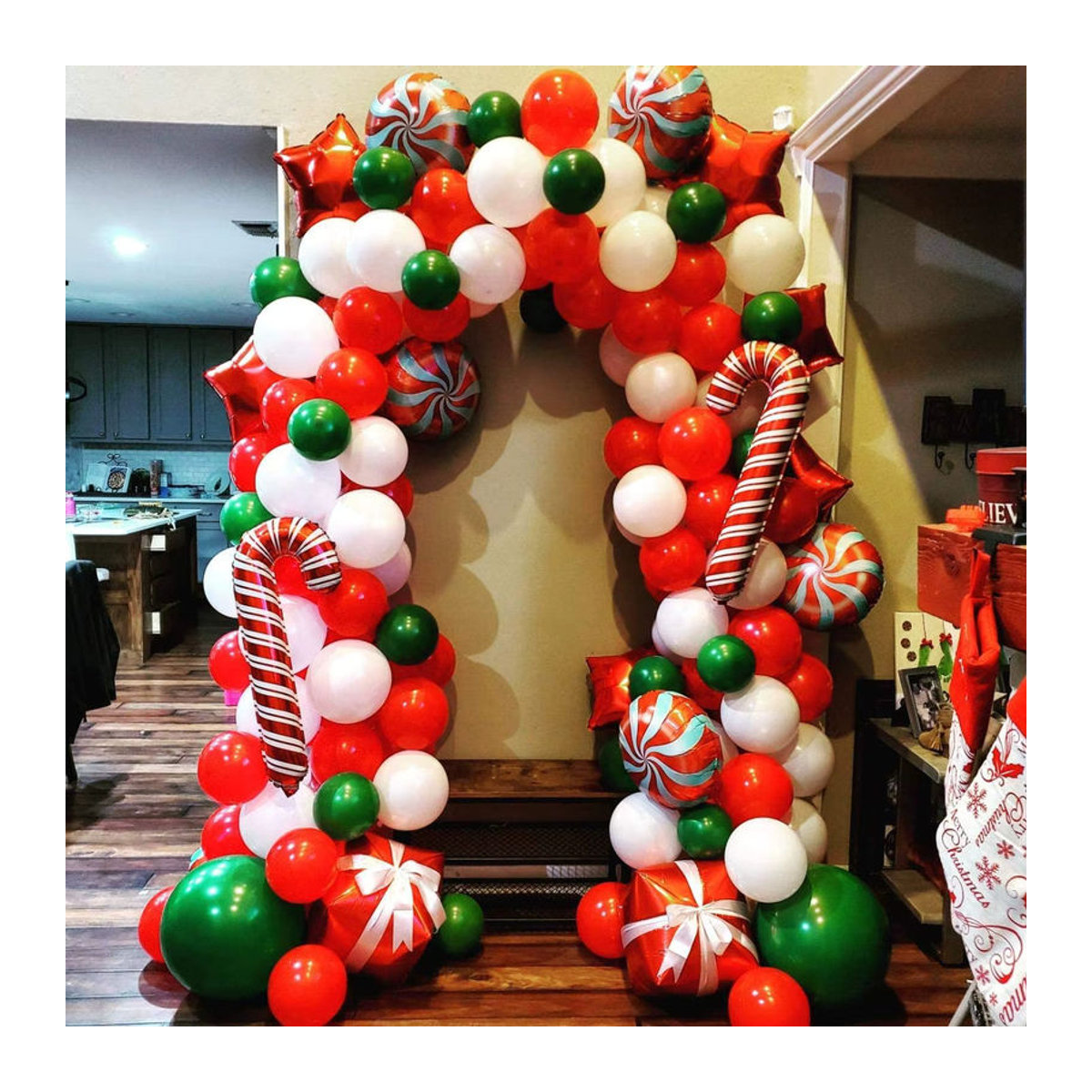LQVYI Weihnachts Ballon Girlande Bogen Set in Grün und Rot aus Latex für deine Weihnachtsdekoration - Bild 2
