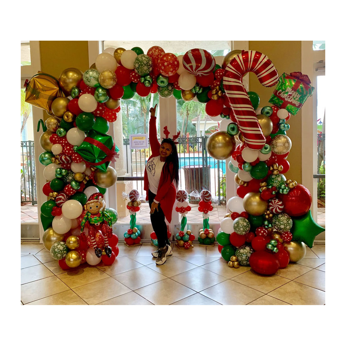 LQVYI Weihnachts Ballon Girlande Bogen Set in Grün und Rot aus Latex für deine Weihnachtsdekoration - Bild 4